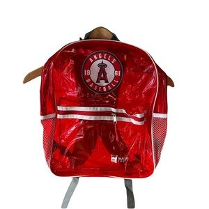 Los Angeles Anaheim ANGELS Baseball Logo Clear Red Backpack
